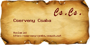 Cserveny Csaba névjegykártya