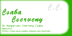 csaba cserveny business card